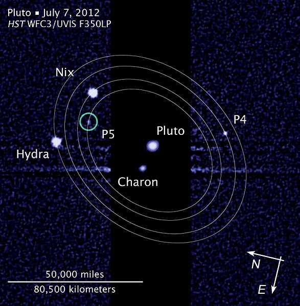 Hubble'ın çektiği bu fotoğrafta Pluto ve uydularını görüyorsunuz.