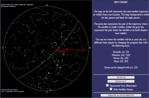 resim-. Sky Chart ekranı.