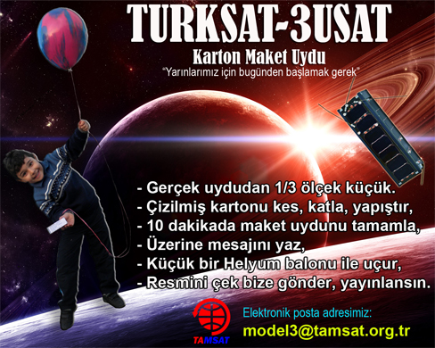 Resim-1. Gerçek uydunun 1/3 ölçekli modeli. Yarınlarımız için bugünden bir adım atın...